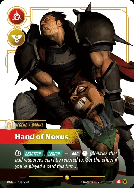 Hand of Noxus, carte Riftbound OGN 302 — extension Origins