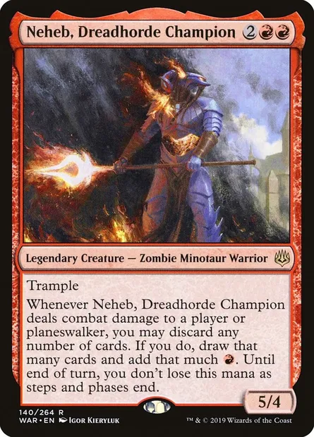 Neheb, Dreadhorde Champion, Magic card WAR 140 — War of the Spark set