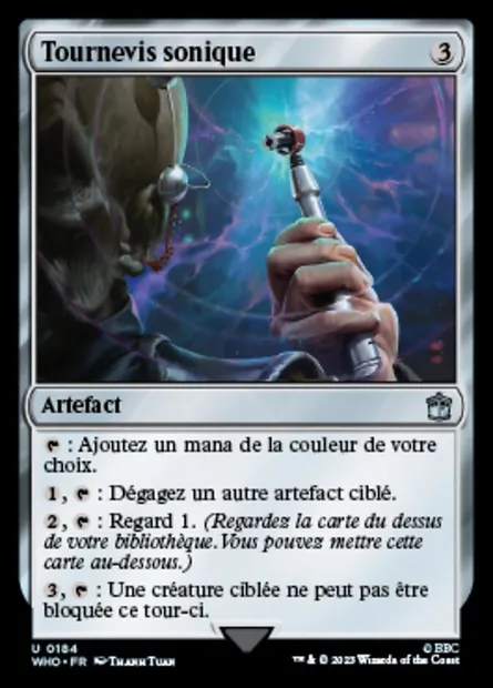 Tournevis sonique, carte Magic WHO 184 — extension Doctor Who