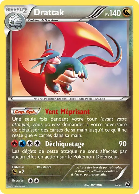 Drattak, carte Pokémon DRV 8 — extension Coffre des Dragons
