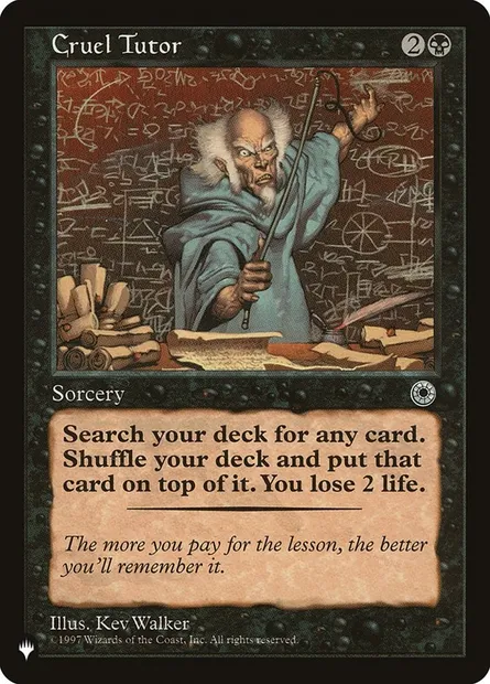 Cruel Tutor, Magic card PLST POR-87 — The List set