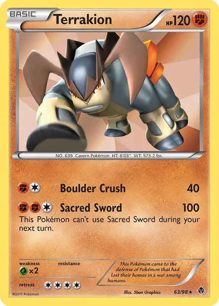 Terrakion, Pokémon card EPO 63 — Emerging Powers set