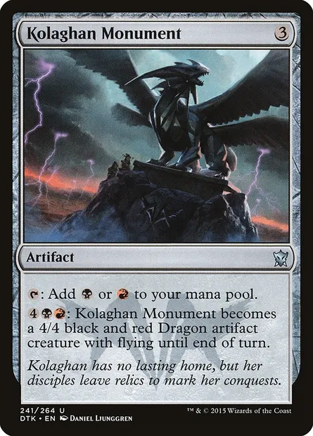 Kolaghan Monument, Magic card DTK 241 — Dragons of Tarkir set