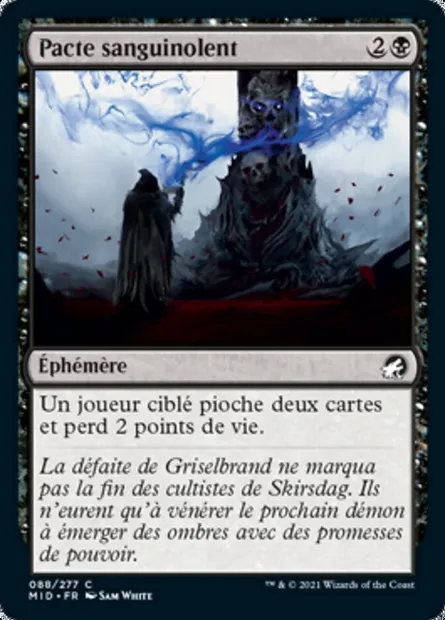 Pacte sanguinolent, carte Magic MID 88 — extension Innistrad : chasse de minuit