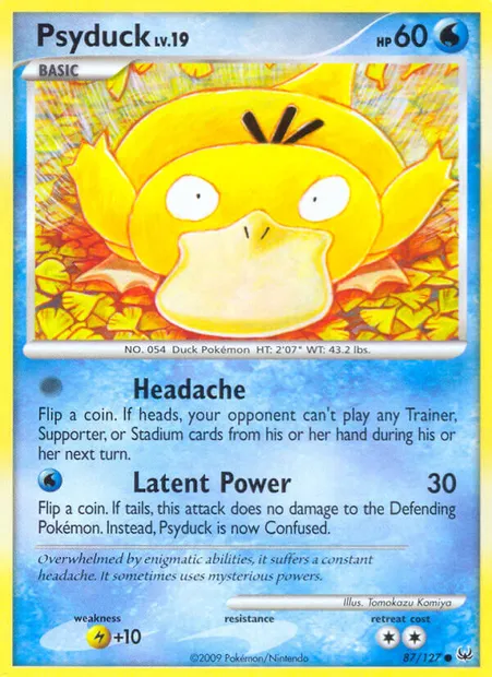 Psyduck, Pokémon card PL 87 — Platinum set