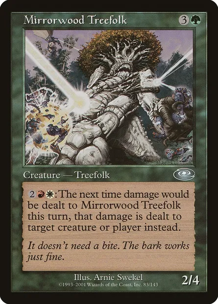 Mirrorwood Treefolk, Magic card PLS 83 — Planeshift set
