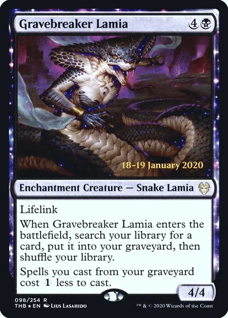 Gravebreaker Lamia, Magic card PTHB 98s — Theros Beyond Death Promos set