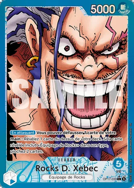 Rocks D. Xebec, carte One Piece OP17-039 — extension LES GUERRIERS LES PLUS PUISSANTS AU MONDE