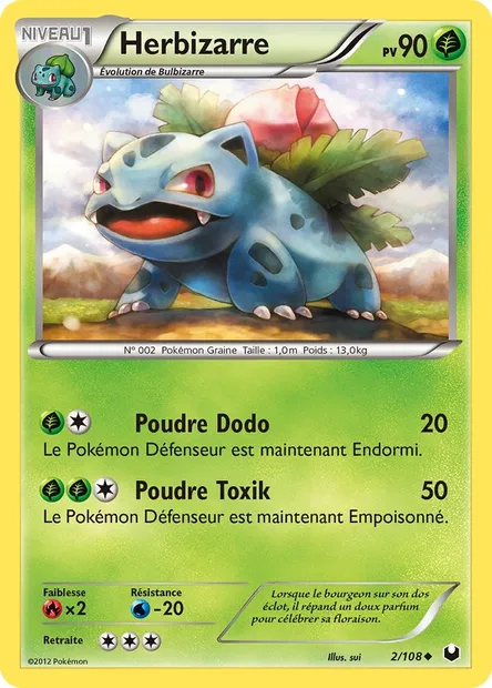 Herbizarre, carte Pokémon DEX 2 — extension Explorateurs Obscurs