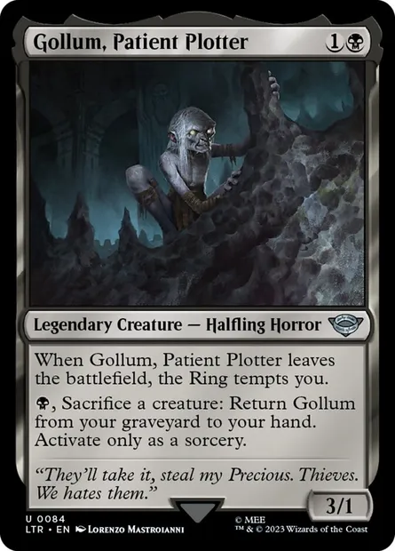 Gollum, Patient Plotter, Magic card LTR 84 — The Lord of the Rings: Tales of Middle-earth set