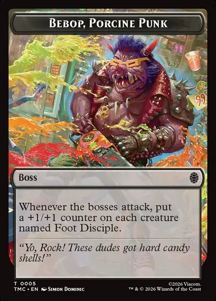 Bebop, Porcine Punk, carte Magic TTMC 5 — extension Teenage Mutant Ninja Turtles Eternal Tokens