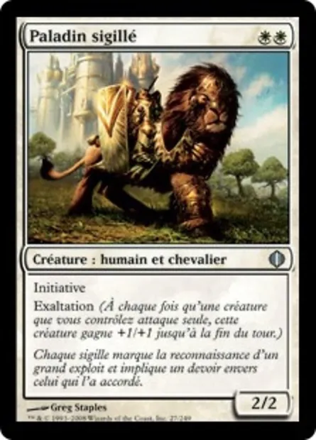 Paladin sigillé, carte Magic ALA 27 — extension Les éclats d'Alara