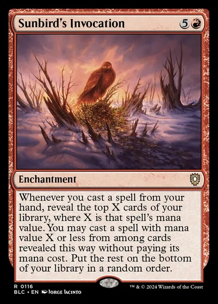 Sunbird's Invocation, Magic card BLC 116 — Bloomburrow Commander set
