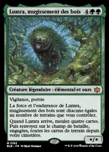 Lumra, mugissement des bois, carte Magic BLB 183 — extension Bloomburrow