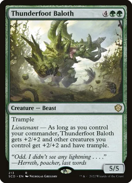 Thunderfoot Baloth, Magic card SCD 213 — Starter Commander Decks set