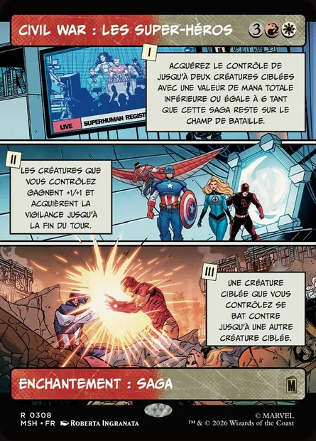 Civil War : les super-héros, carte Magic MSH 308 — extension Marvel Super Heroes