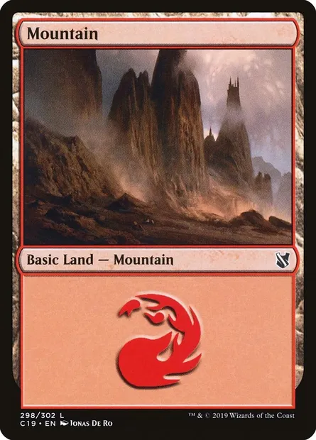 Mountain, Magic card C19 298 — Commander 2019 set