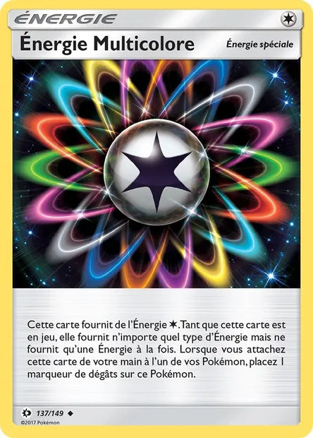 Énergie Multicolore, carte Pokémon SUM 137 — extension Soleil et Lune