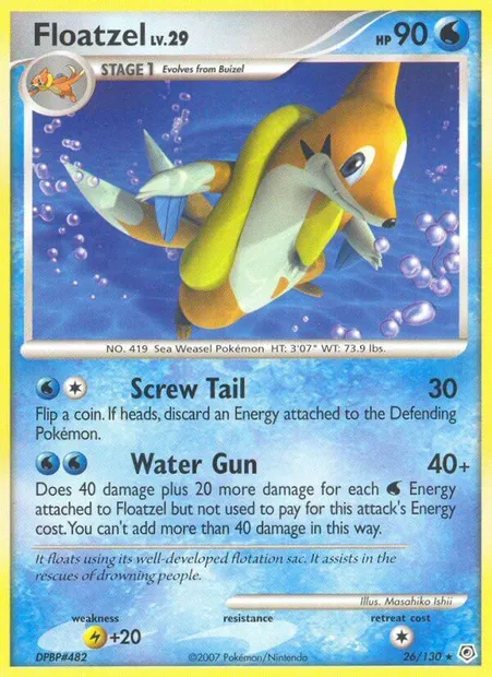 Floatzel, Pokémon card DP 26 — Diamond & Pearl set