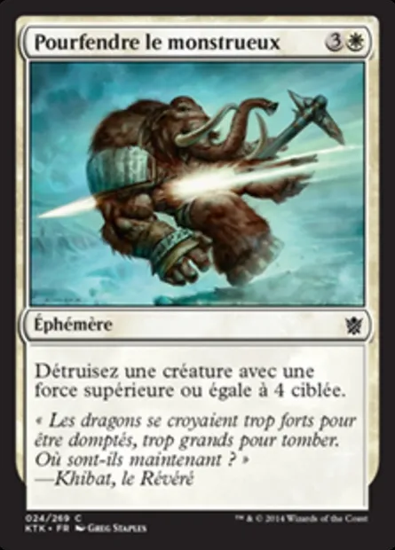 Pourfendre le monstrueux, carte Magic KTK 24 — extension Les Khans de Tarkir