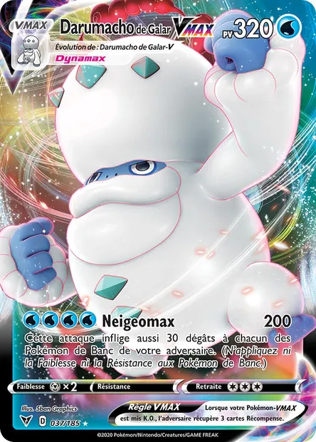 Darumacho de Galar VMAX, carte Pokémon VIV 37 — extension Voltage Éclatant