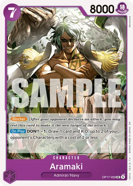 Aramaki, One Piece card OP17-059 — THE WORLD’S STRONGEST WARRIORS set