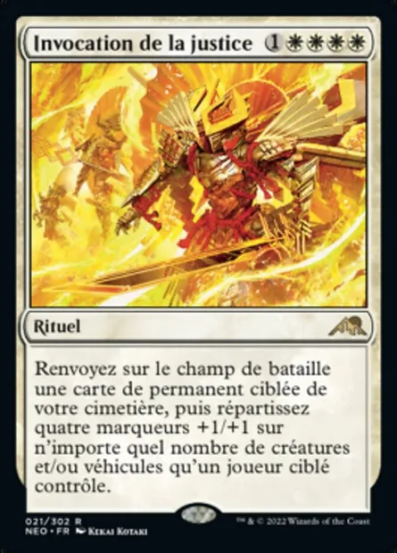 Invocation de la justice, carte Magic NEO 21 — extension Kamigawa: La Dynastie Néon