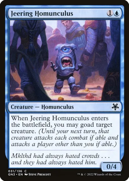 Jeering Homunculus, Magic card GN3 31 — Game Night: Free-for-All set