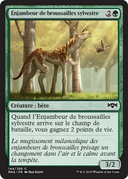 Enjambeur de broussailles sylvestre, carte Magic RNA 144 — extension L'allégeance de Ravnica
