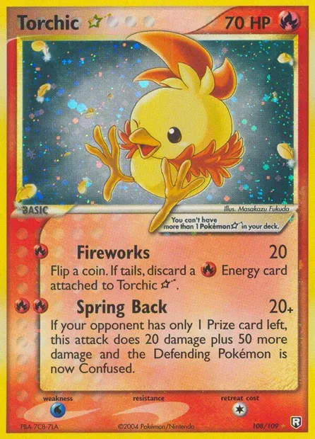Torchic ☆, Pokémon card TRR 108 — Team Rocket Returns set
