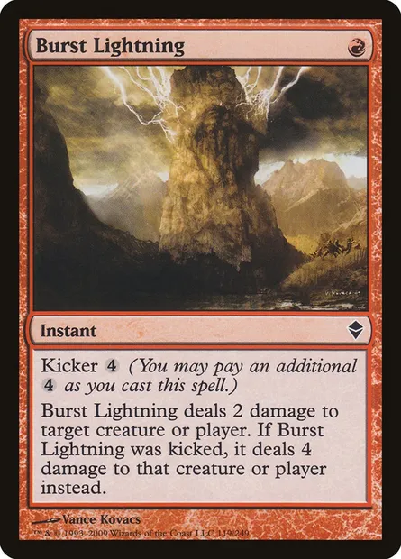 Burst Lightning, Magic card ZEN 119 — Zendikar set