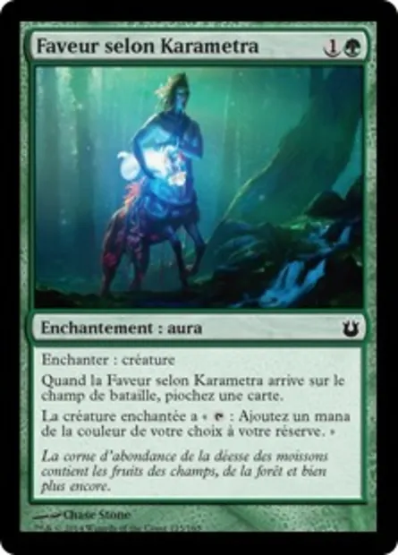 Faveur selon Karametra, carte Magic BNG 125 — extension Créations divines