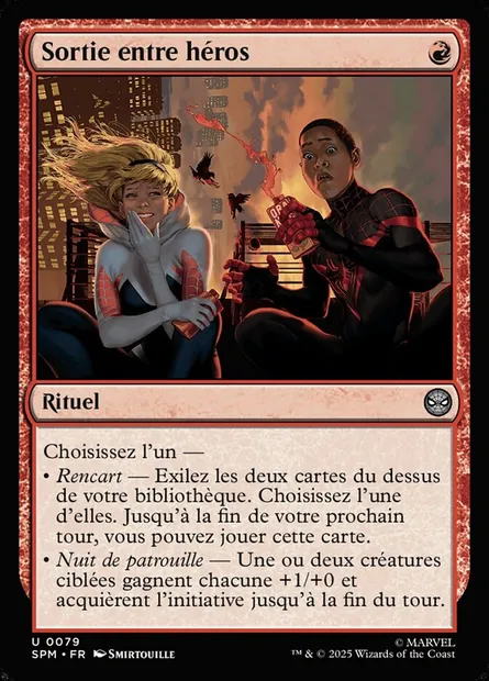 Sortie entre héros, carte Magic SPM 79 — extension Marvel's Spider-Man