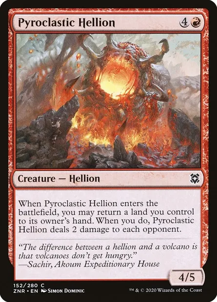 Pyroclastic Hellion, Magic card ZNR 152 — Zendikar Rising set