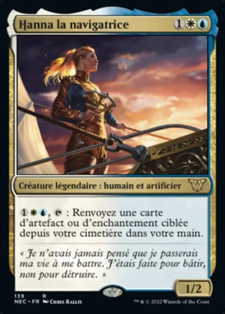 Hanna la navigatrice, carte Magic NEC 139 — extension Neon Dynasty Commander