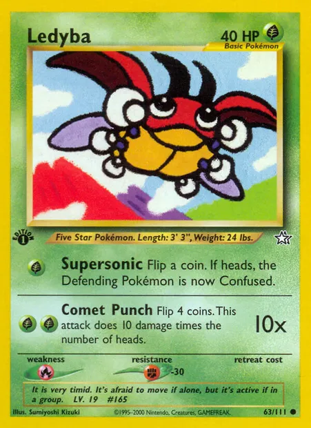 Ledyba, Pokémon card NG 63 — Neo Genesis set