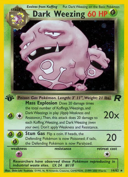 Dark Weezing, Pokémon card TR 14 — Team Rocket set