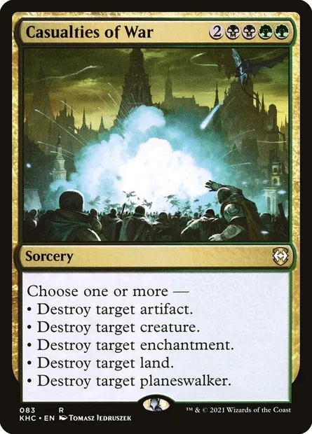 Casualties of War, Magic card KHC 83 — Kaldheim Commander set