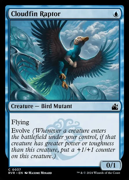 Cloudfin Raptor, Magic card RVR 37 — Ravnica Remastered set