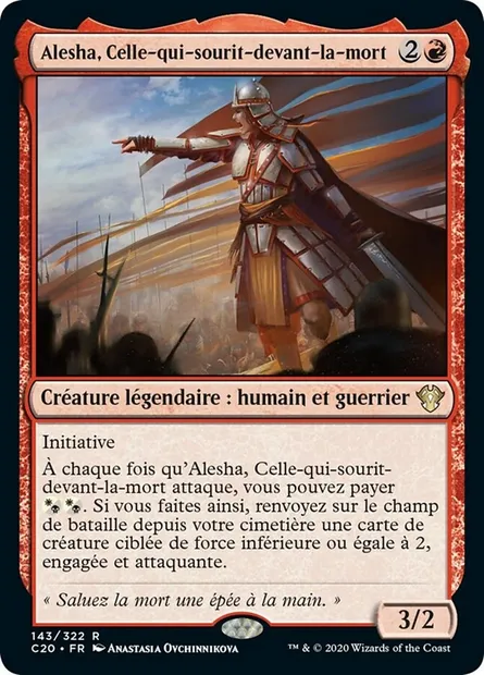 Alesha, Celle-qui-sourit-devant-la-mort, carte Magic C20 143 — extension Commander 2020