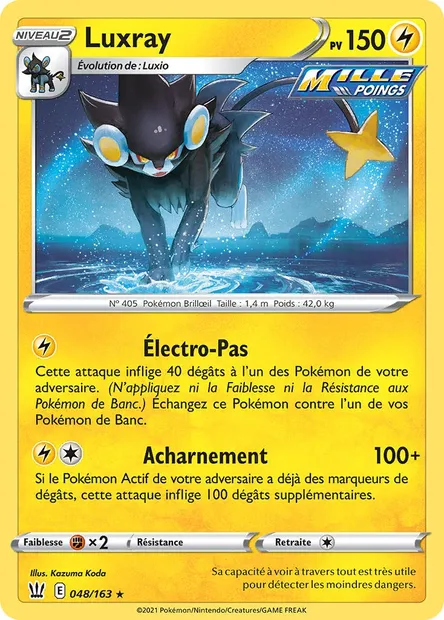 Luxray, carte Pokémon BST 48 — extension Styles de combat