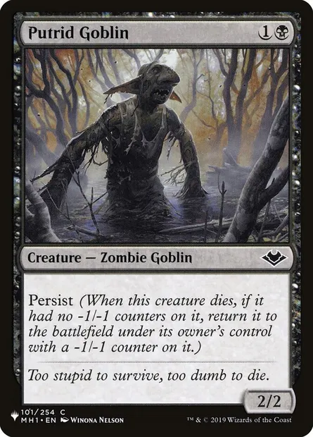 Putrid Goblin, Magic card PLST MH1-101 — The List set