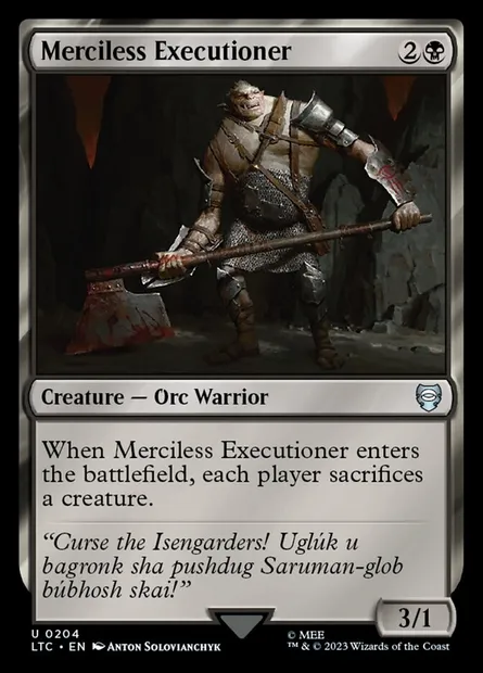 Merciless Executioner, Magic card LTC 204 — Tales of Middle-earth Commander set