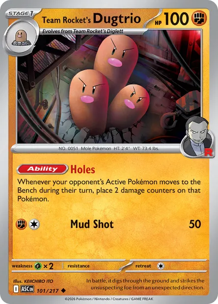 Team Rocket's Dugtrio, Pokémon card ASC 101 — Ascended Heroes set