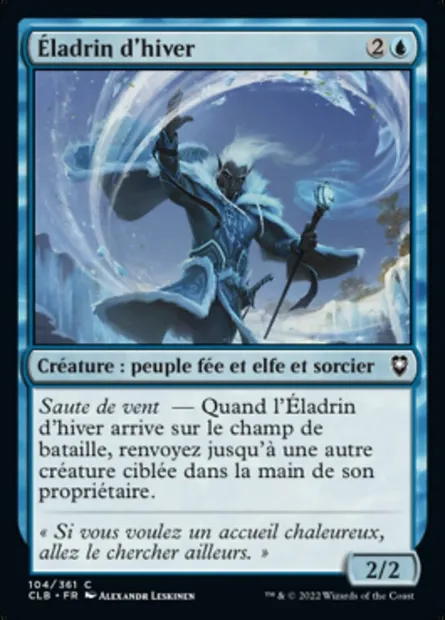 Éladrin d'hiver, carte Magic CLB 104 — extension Commander Légendes : la bataille de la Porte de Baldur
