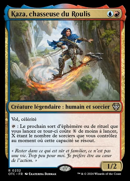 Kaza, chasseuse du Roulis, carte Magic OTC 232 — extension Outlaws of Thunder Junction Commander