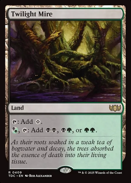 Twilight Mire, Magic card TDC 409 — Tarkir: Dragonstorm Commander set