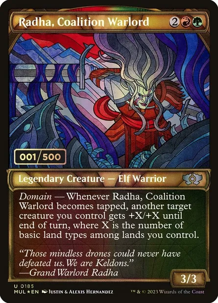 Radha, Coalition Warlord, Magic card MUL 185z — Multiverse Legends set