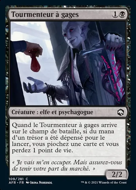 Tourmenteur à gages, carte Magic AFR 109 — extension Forgotten Realms: Aventures dans les Royaumes Oubliés