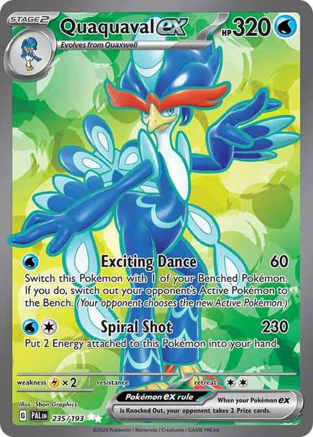 Quaquaval ex, Pokémon card PAL 235 — Paldea Evolved set